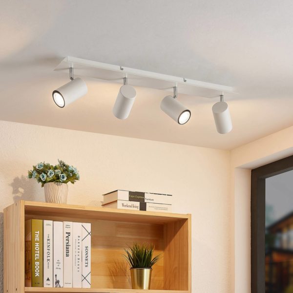 Lindby Joffrey spot plafond 4 lampes, 70 cm, blanc LINDBY