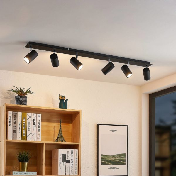 Lindby Joffrey spot pour plafond, 6 lampes, noir LINDBY