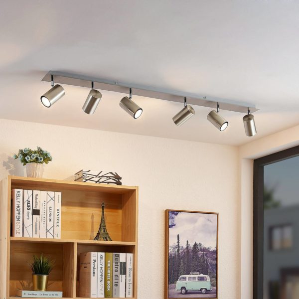 Lindby Joffrey spot pour plafond, 6 lampes, nickel LINDBY