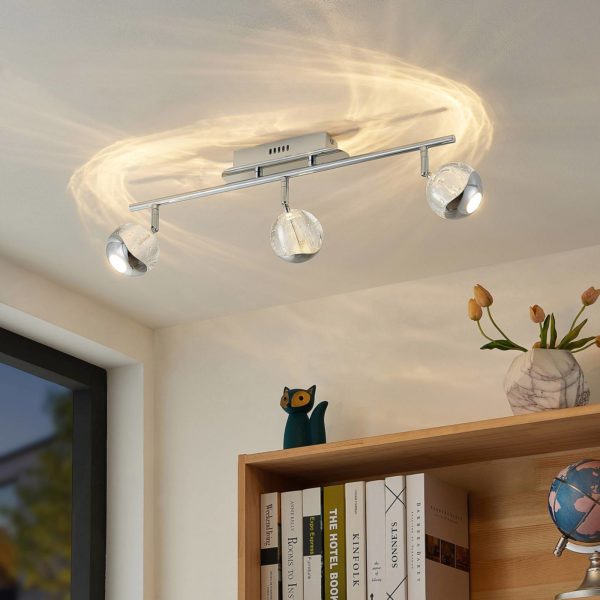 Lucande Kilio spot plafond LED, à 3 lampes, chromé LUCANDE