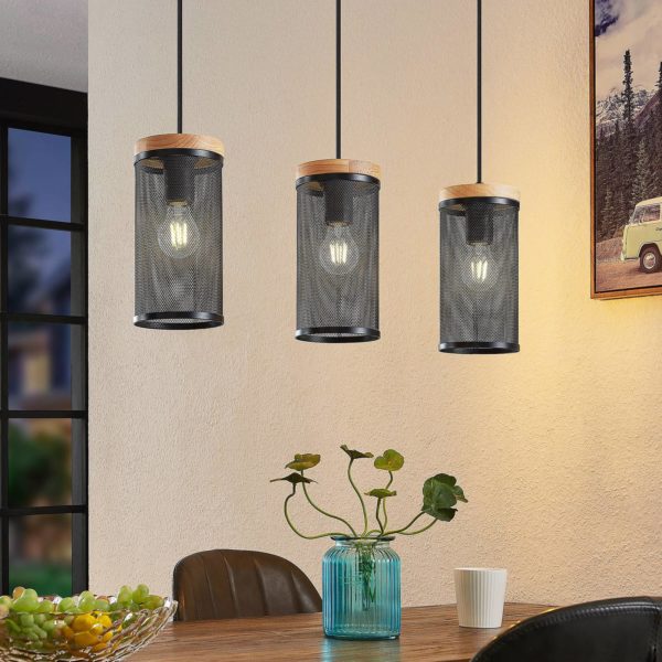 Lindby Kiriya suspension à 3 lampes, allongée LINDBY