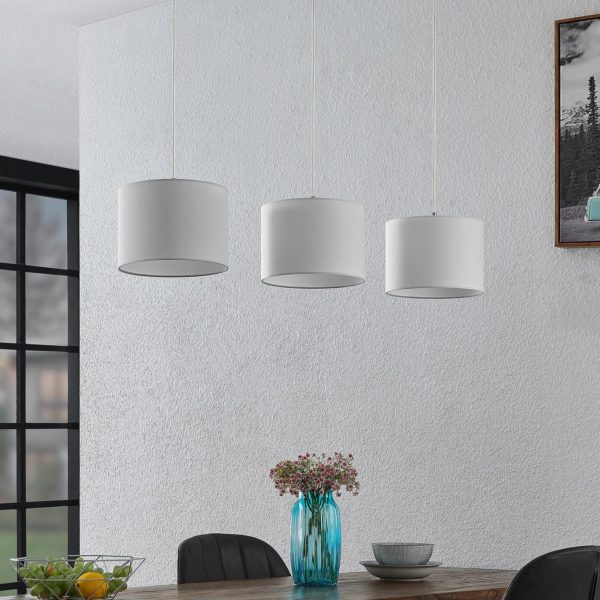 Lindby Imarin suspension, à 3 lampes, blanche LINDBY