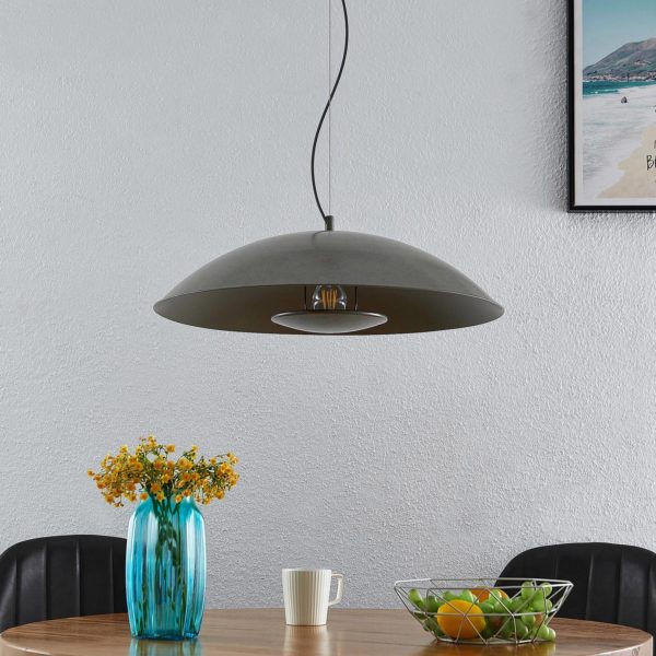Lindby suspension Emilienne, acier, gris foncé, Ø 60 cm LINDBY