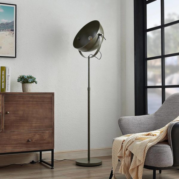 Lindby Muriel Lampadaire, à une lampe, gris foncé LINDBY