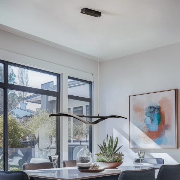 Lindby Munja suspension LED dimmable noir sable LINDBY
