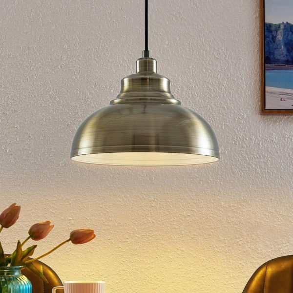 Lindby Emna suspension, à une lampe, laiton ancien LINDBY