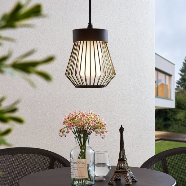 Lindby Suspension d’extérieur Vajana en forme de cage LINDBY