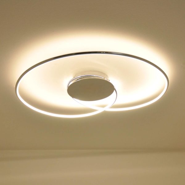 Lindby Plafonnier LED Joline, 74 cm, chrome, métal LINDBY