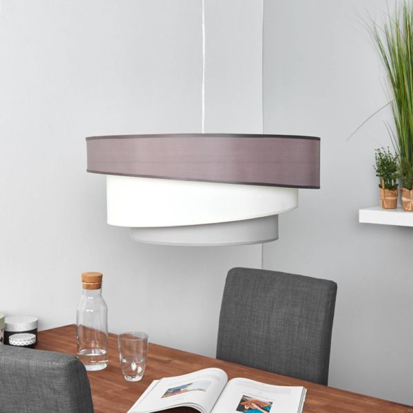 Lindby Suspension Melia à trois couches en brun et gris LINDBY