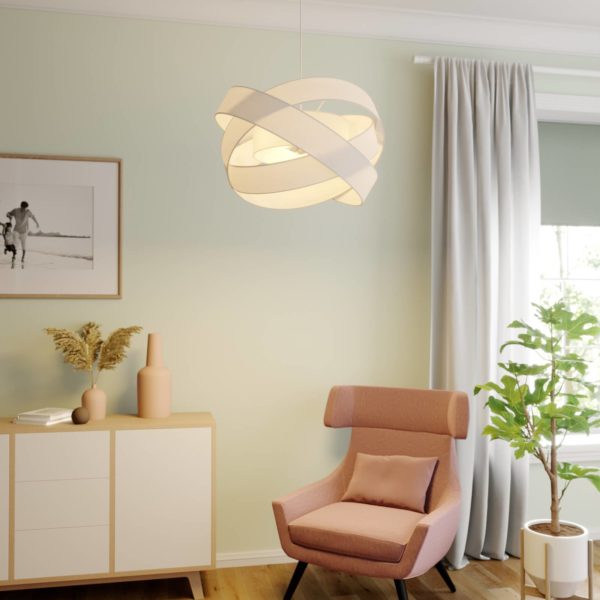 Lindby Simaria Suspension en tissu, blanc LINDBY