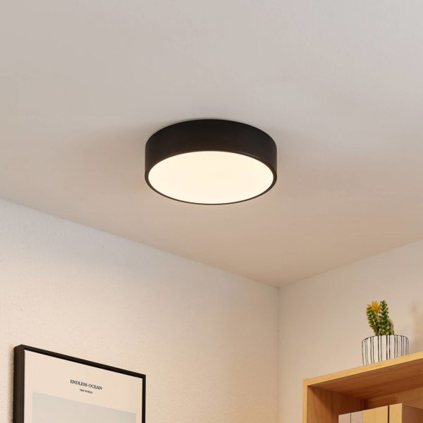 Lindby Simera plafonnier LED 30 cm, noir LINDBY