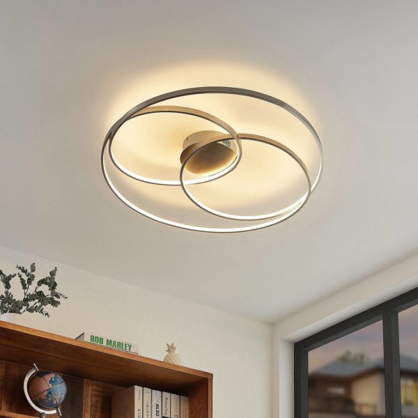 Lindby Kateryna plafonnier LED, nickel LINDBY