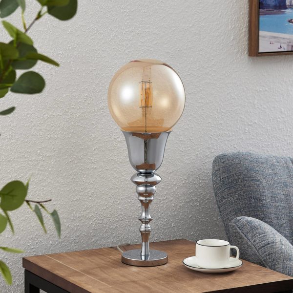 Lucande Gesja lampe à poser sans abat-jour chromée LUCANDE