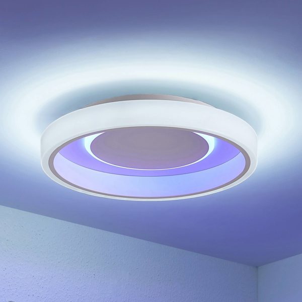 Lindby Wikani plafonnier LED, RVB, CCT, dimmable LINDBY