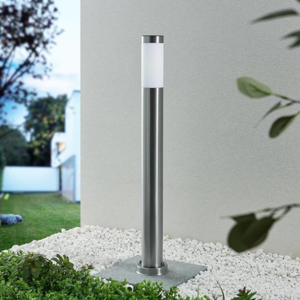 Lindby Sirita borne solaire LED, acier inoxydable LINDBY