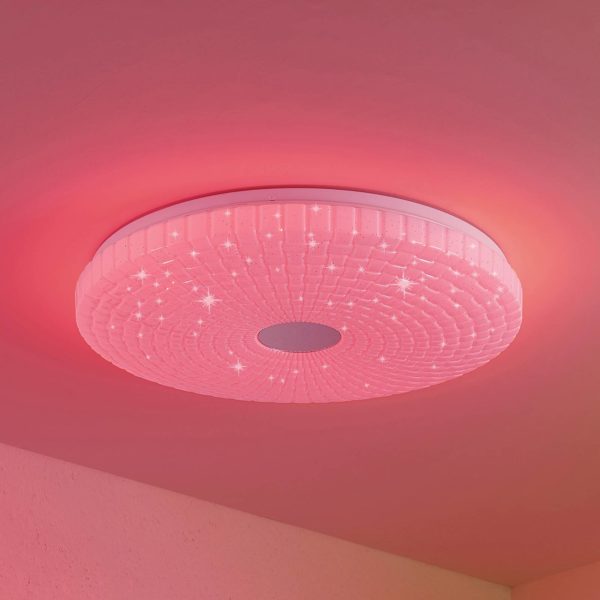Lindby Smart Plafonnier LED Laubini, Tuya RGBW CCT 48 cm LINDBY