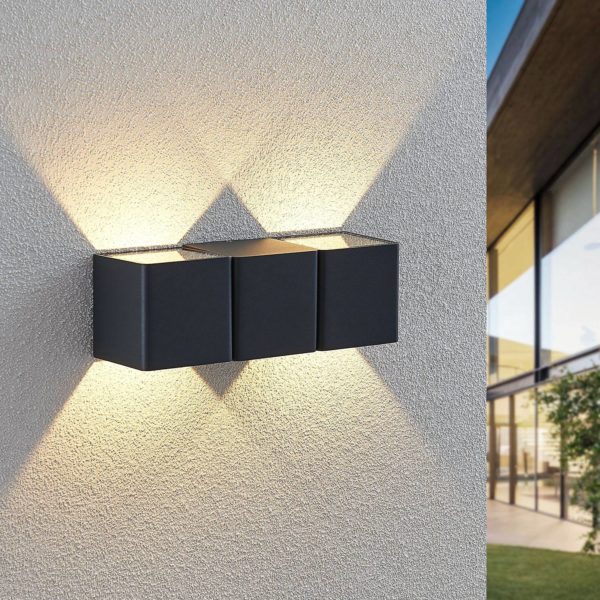 Lindby Applique d’extérieur LED Niclas, carrée LINDBY