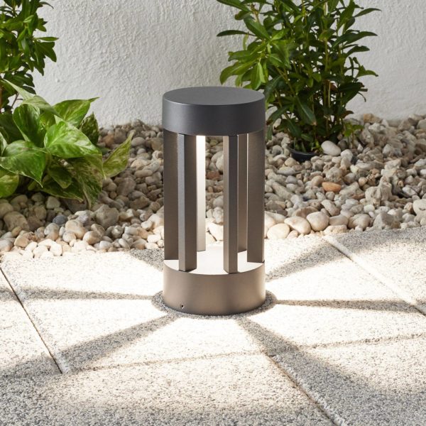 Lindby Luminaire pour socle LED Jordis en gris foncé LINDBY