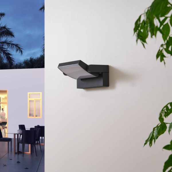 Applique d’extérieur LED Lindby Sherin, gris, aluminium, IP54 LINDBY