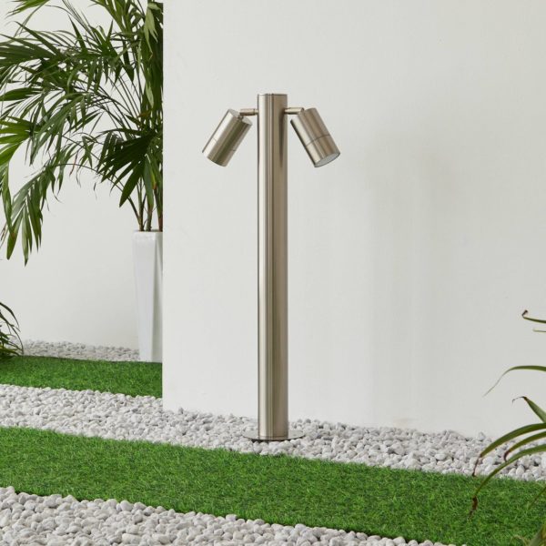 Lindby Myan borne lumineuse, V4A, à deux lampes LINDBY