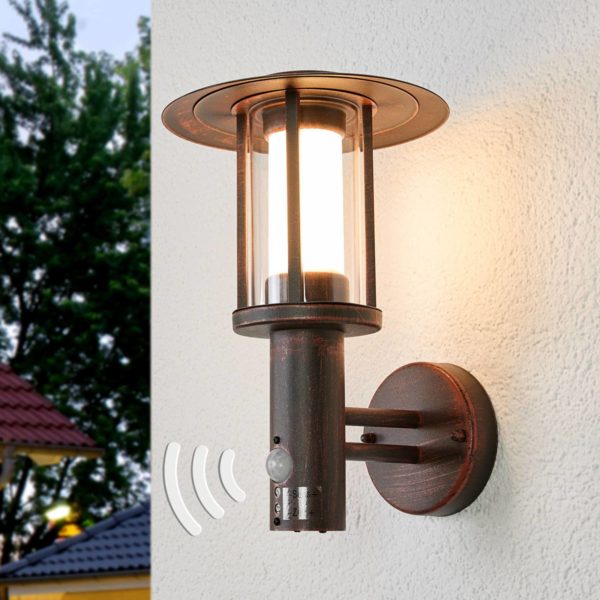Lindby Applique d’extérieur à capteur Pavlos avec LED LINDBY