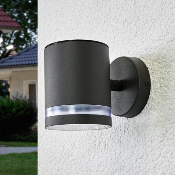 Lindby Applique d’extérieur LED solaire grise Melinda LINDBY