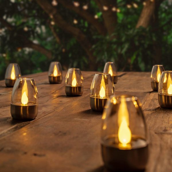 Lindby Lampes à poser solaires LED Pedas, 10 unités LINDBY