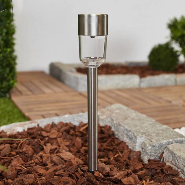 Lindby 10 lampes solaires LED inox Maarten LINDBY