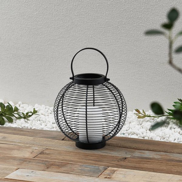Lindby Mairuna lanterne solaire LED noire, 22,7 cm LINDBY