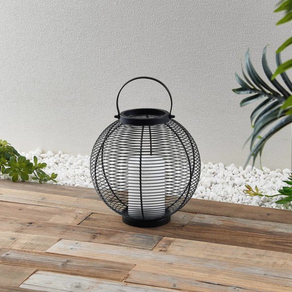 Lindby Mairuna lanterne solaire LED noire, 30,8 cm LINDBY