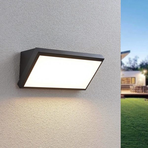 Applique d’extérieur LED Lindby Abby, IP65, gris foncé LINDBY