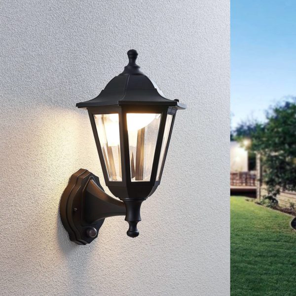 Lindby Lanterne murale d’extérieur LED Iavo avec capteur LINDBY