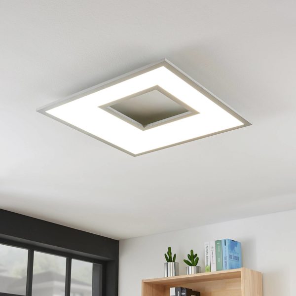 Lucande Plafonnier LED Durun, dimmable, CCT, carré, 60 cm LUCANDE