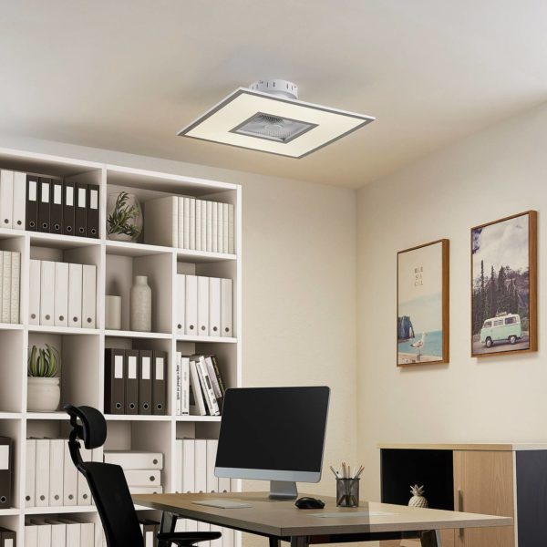 Starluna Ventilateur de plafond LED Romea, angulaire, DC, silencieux, 60 cm Starluna
