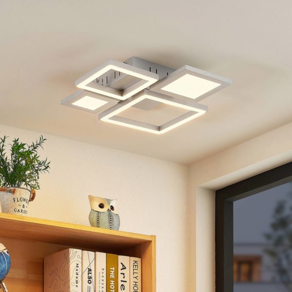 Lucande Narumi Plafonnier LED CCT, 38 cm, blanc LUCANDE