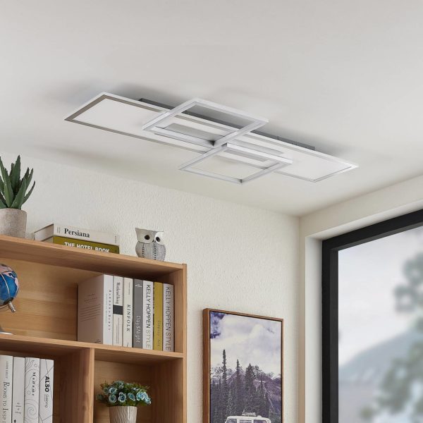 Lucande Narumi Plafonnier LED CCT, 110cm, blanc LUCANDE