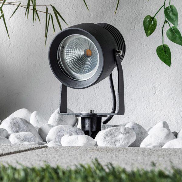 Lucande Spot d’extérieur LED Irina, gris foncé LUCANDE