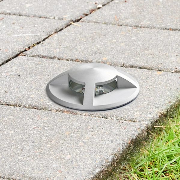 Lucande Spot encastrable dans le sol LED Anina, aluminium LUCANDE