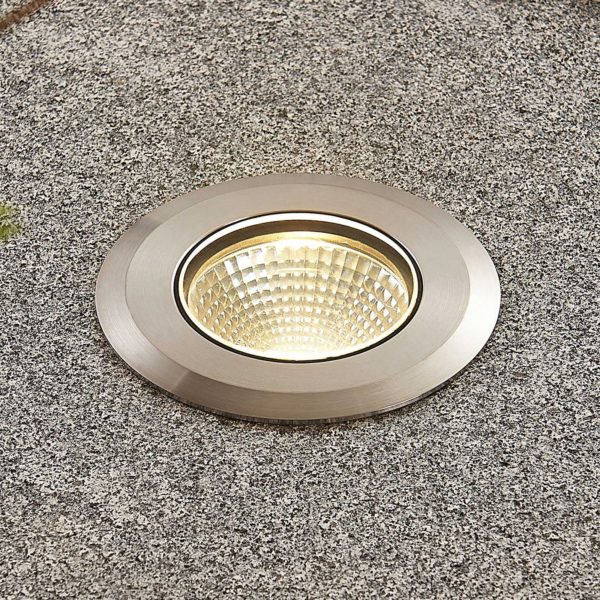 Lucande Spot encastrable LED Sulea inox IP67 rond LUCANDE