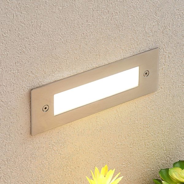 Lucande Applique encastrable LED Roni, inox, 19,5 cm LUCANDE