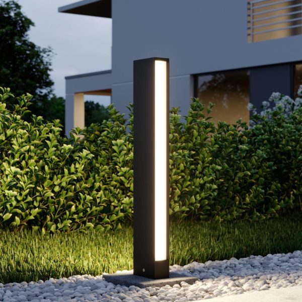 Lucande Borne lumineuse LED Lirka, gris foncé, 2 lampes LUCANDE