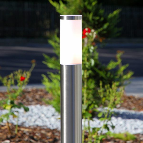 Lindby Éclairage pour chemin cylindrique Kristof, inox LINDBY