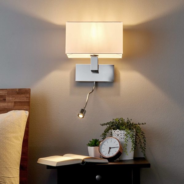 Applique murale Lucande Tamara, blanc, interrupteur, bras flexible LED LUCANDE