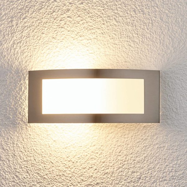 Lindby Raja – applique d’extérieur LED en inox LINDBY