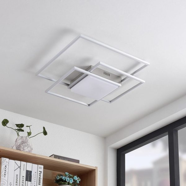 Lindby Nelinka plafonnier LED, nickel LINDBY