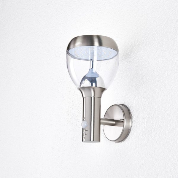 Lindby Applique d’extérieur LED Ettan en inox à détecteur LINDBY