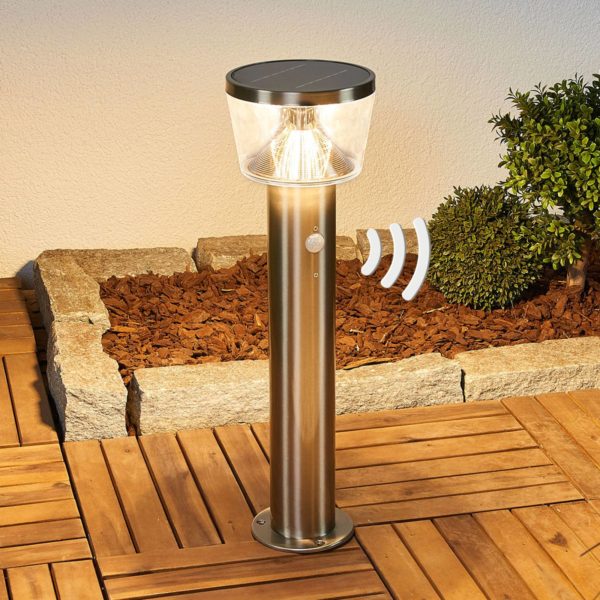 Lindby Potelet LED solaire Antje, détecteur de mouvement LINDBY