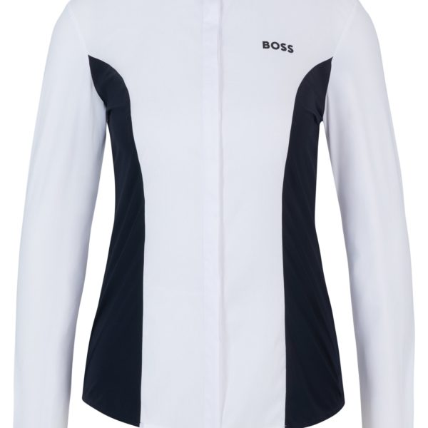 Chemisier de concours pour l’équitation avec imprimé à fleurs et empiècements bleu marine – Hugo Boss