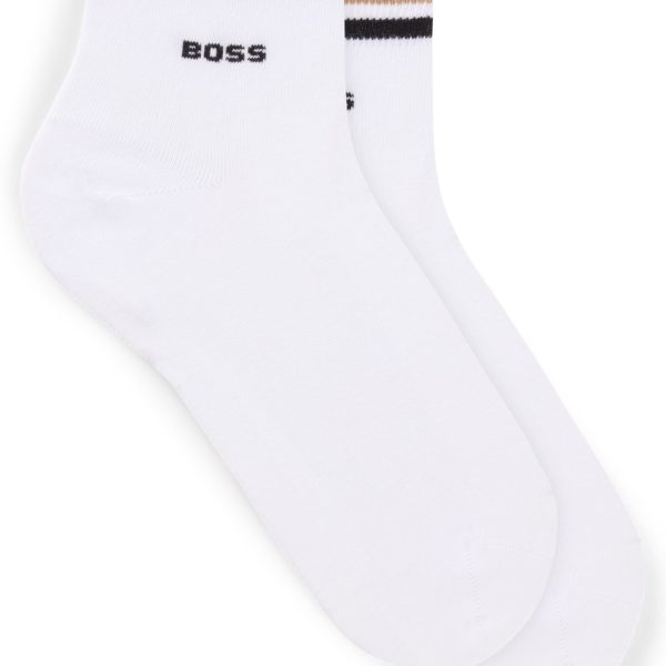 Lot de deux paires de chaussettes courtes à rayures emblématiques – Hugo Boss