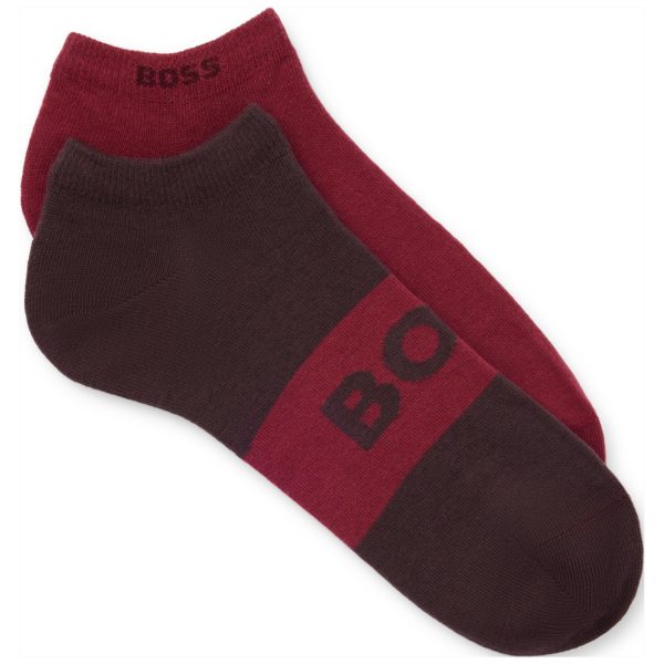 Lot de deux paires de chaussettes longueur cheville à logos – Hugo Boss